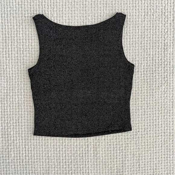 vintage Sparkly High Neck Sleeveless Blouse - Picture 4 of 5